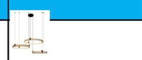 Luminaria Colgante Triple KT7006 — Travertino + Madera