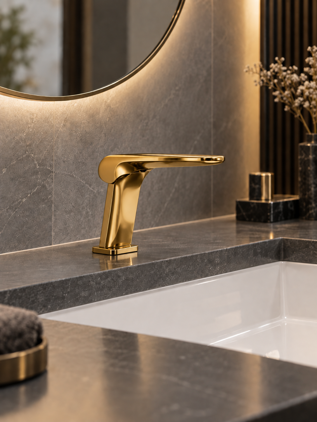 Grifo Monomando Lavabo KS6-18 — Oro PVD