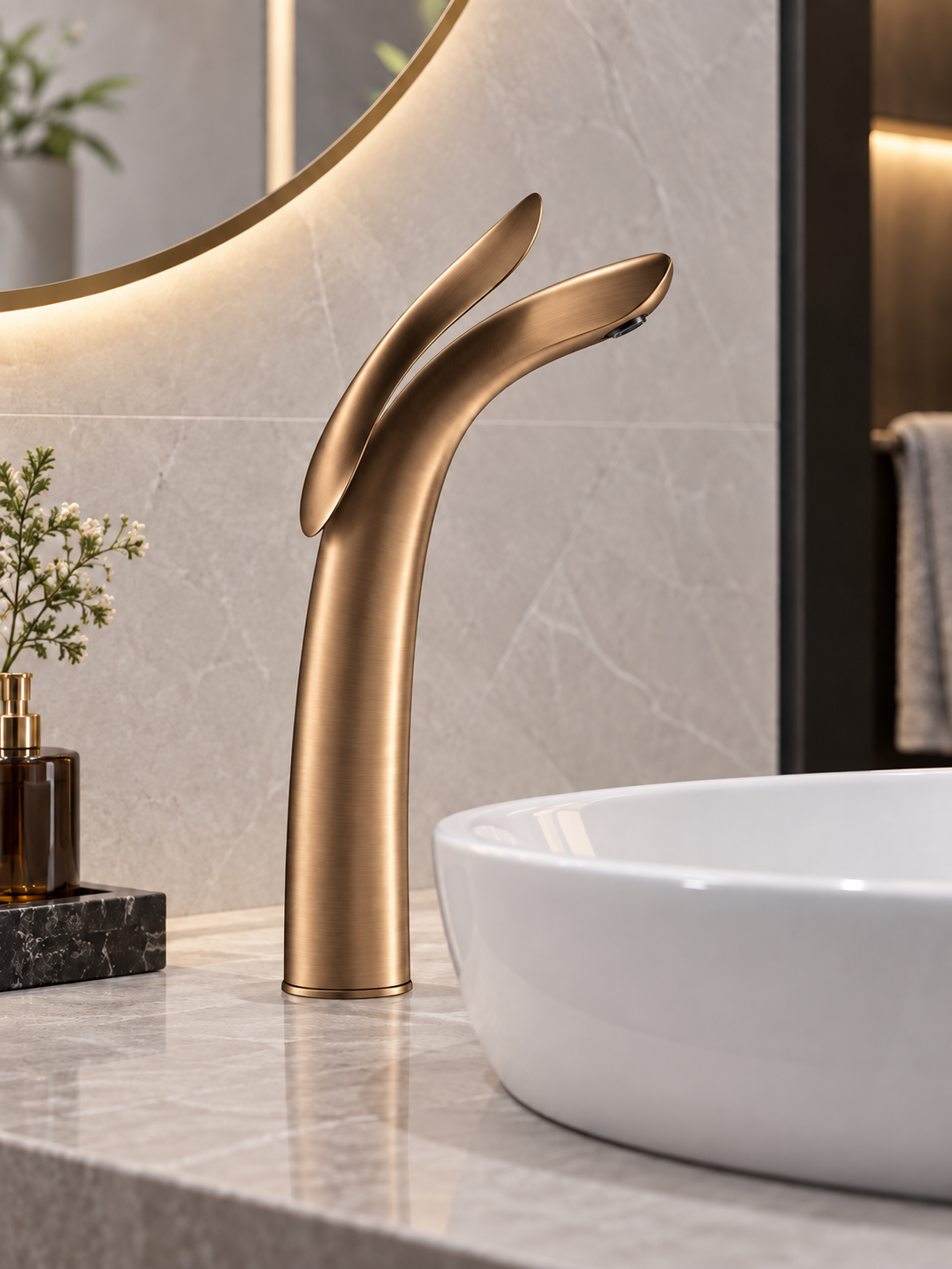 Grifo Lavabo Minimalista KS6-34 — Oro PVD