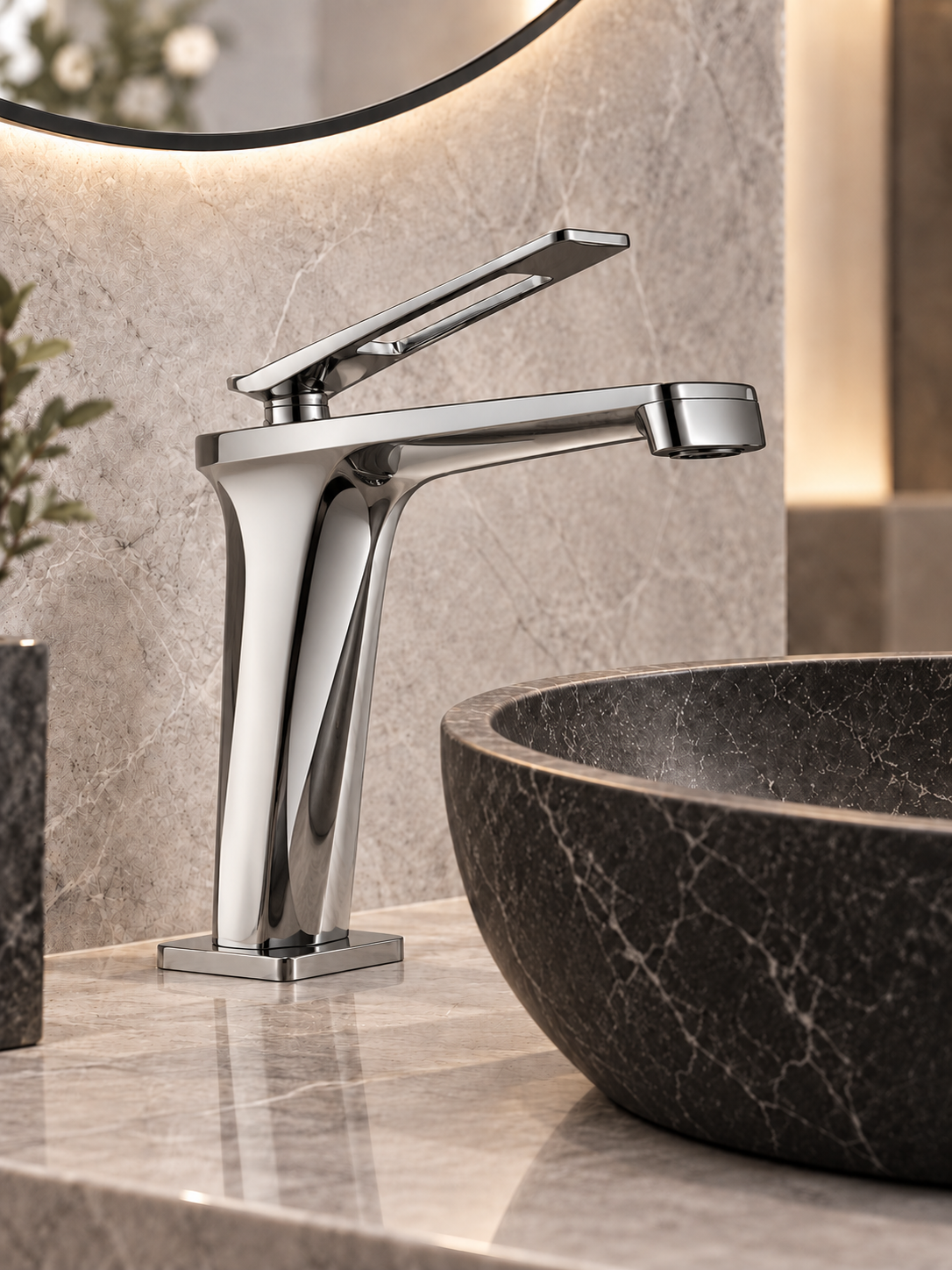 Grifo Monomando Cuadrado KS6-50 — Cromo