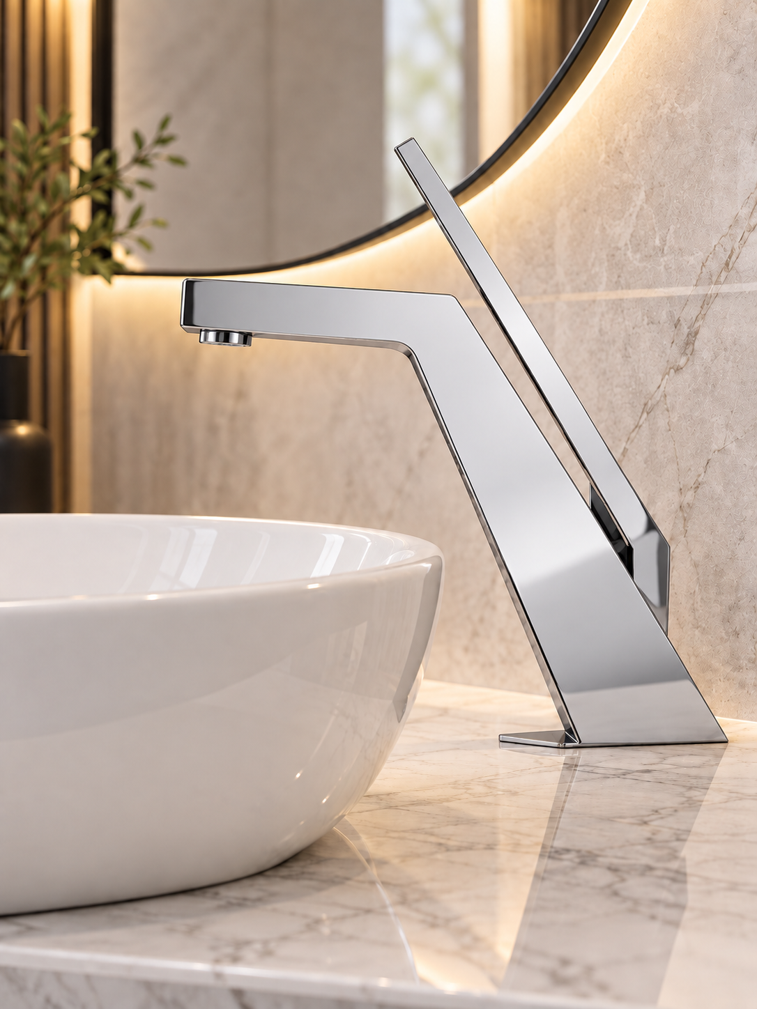 Grifo Cascada Angular KS6-42 — Blanco