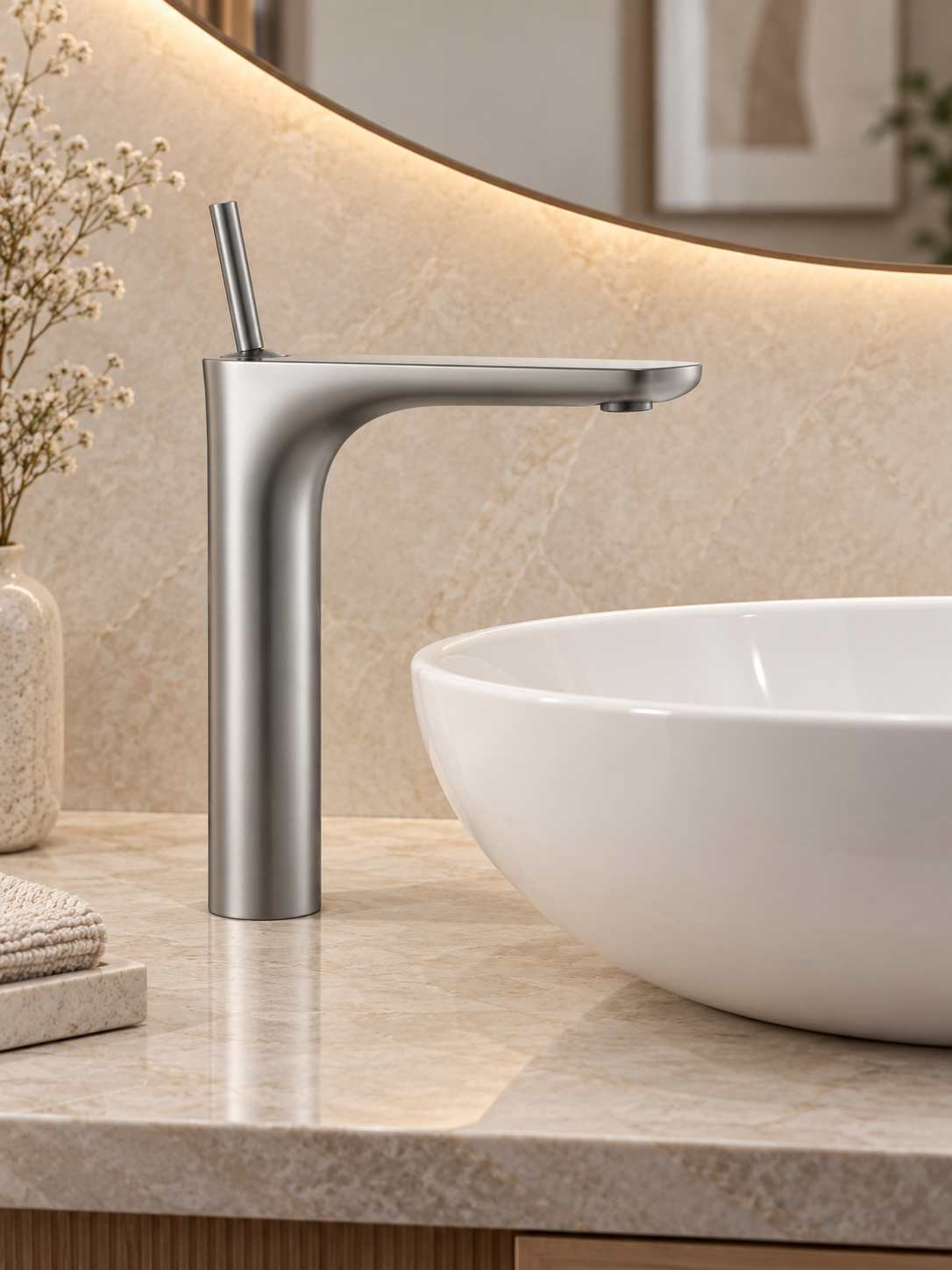 Grifo Monomando Slim Medio KS6-45 — Blanco