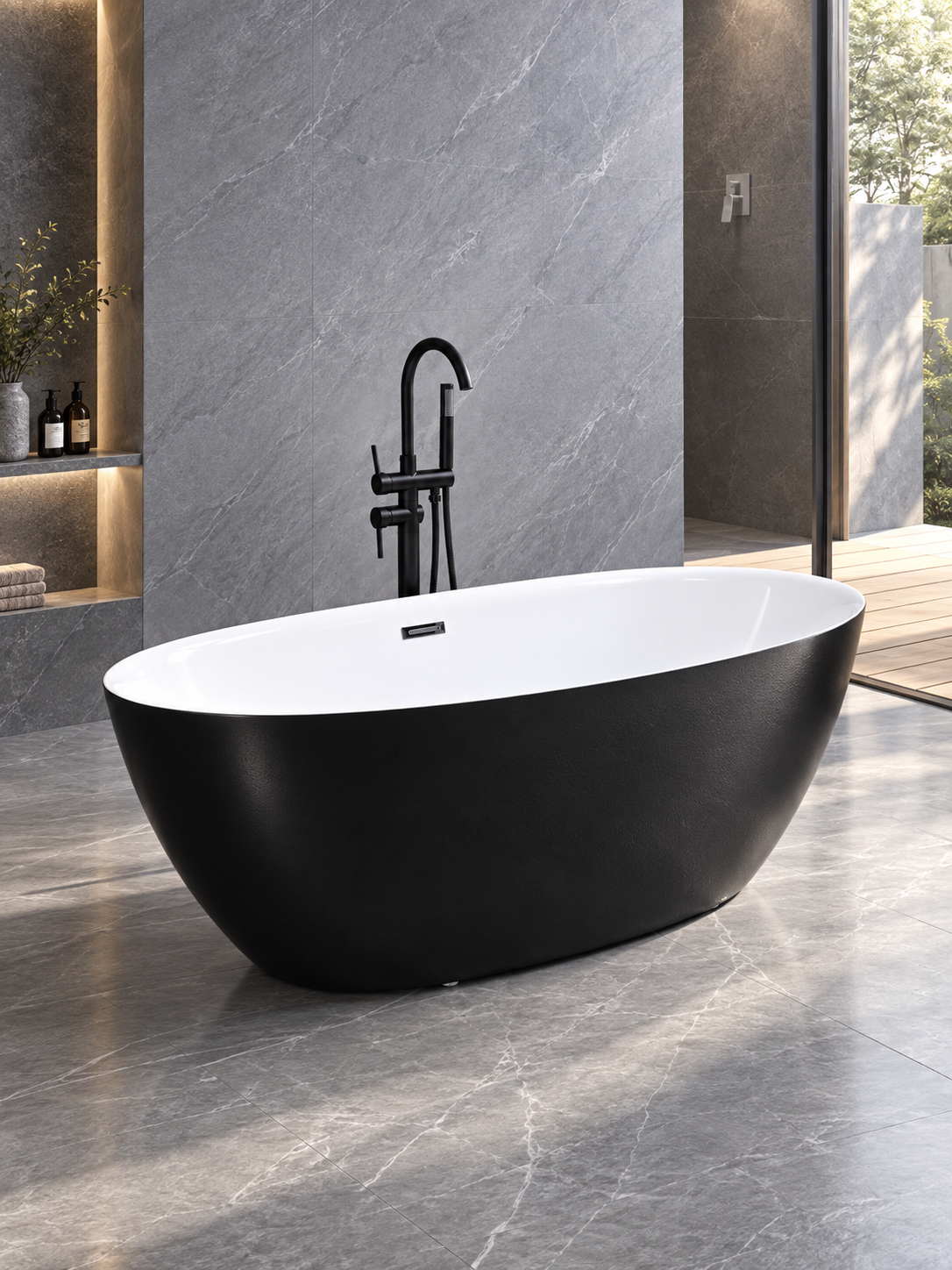 Tina Oval Bicolor Negro/Blanco