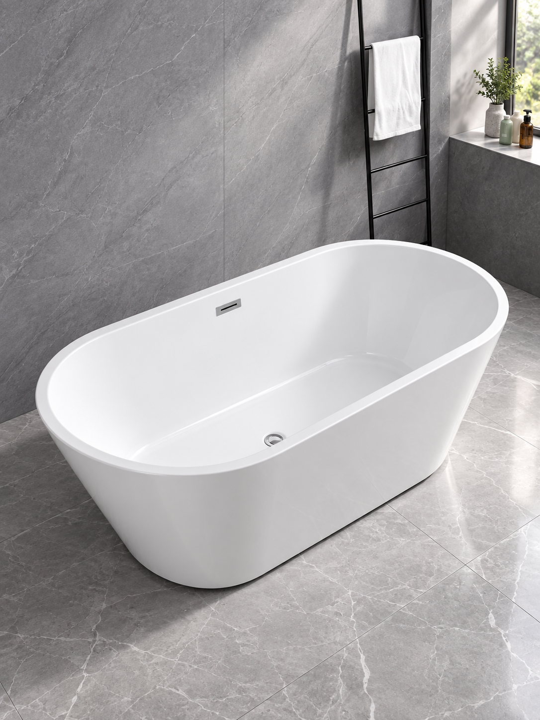 Tina Oval Blanca Freestanding